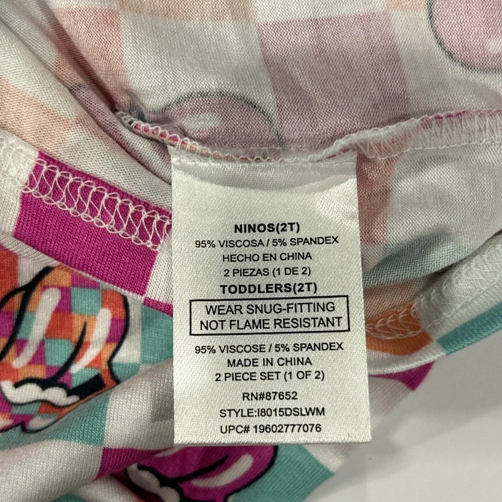 Carter's & Rolling Stones Toddler Pajama Sets 2T Blue Lemon Checkered 2 Pack New